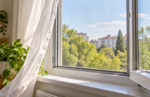 Kako zaštititi stan od insekata, a zadržati prirodno provetravanje? Komarnik na otvorenom prozoru u svetlom stanu